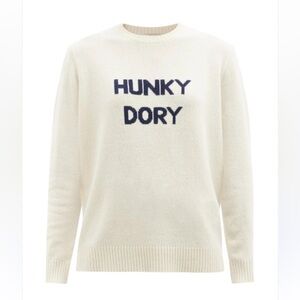 Bella  Freud Hunky Dory Intarsia Merino Wool Sweater in Ivory